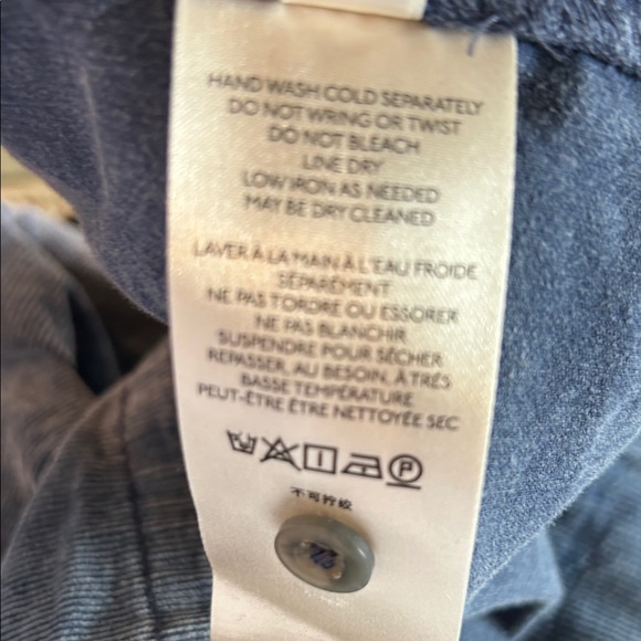 Pilcro Marta Washed Blue Button-Front Tiered Cord Midi Dress with Self-Tie Waist - Picture 5 of 5